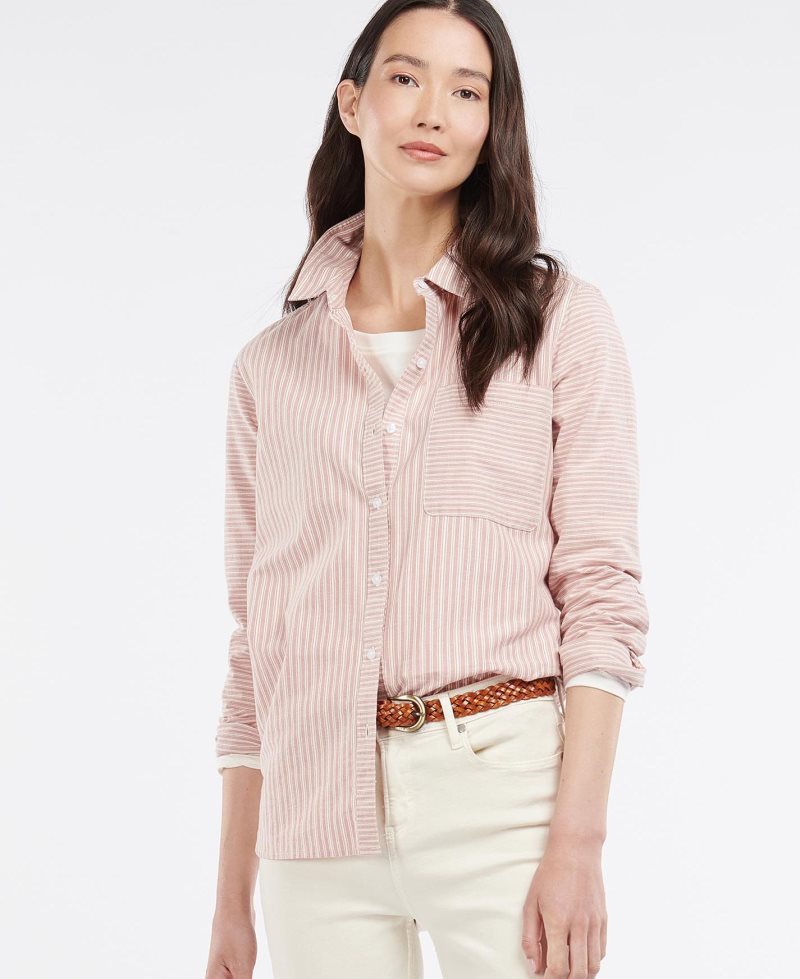 Blusas Barbour Longshore Shirt Mujer Rosas Rosas | WTFK95218