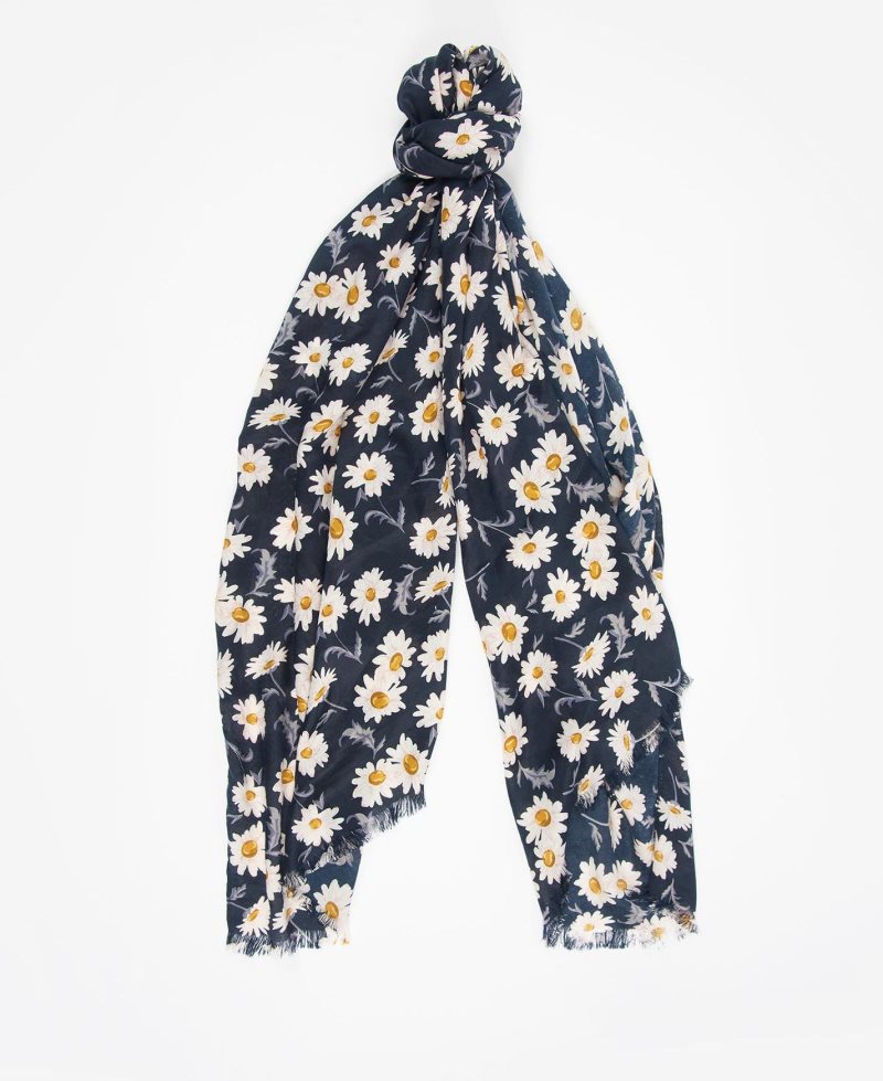 Bufandas Barbour Daisy Print Wrap Mujer Azul Marino | TOWV04326