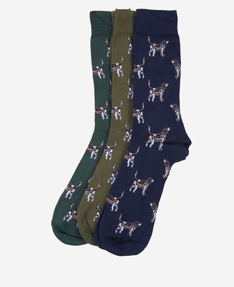 Calcetines Barbour Geschenkset Pointer Dog Hombre Rojas | VYNO30279