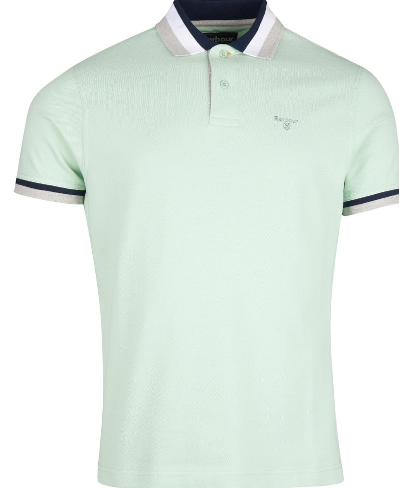 Camisa Polo Barbour Finkle Hombre Verde Menta | FDZC60435