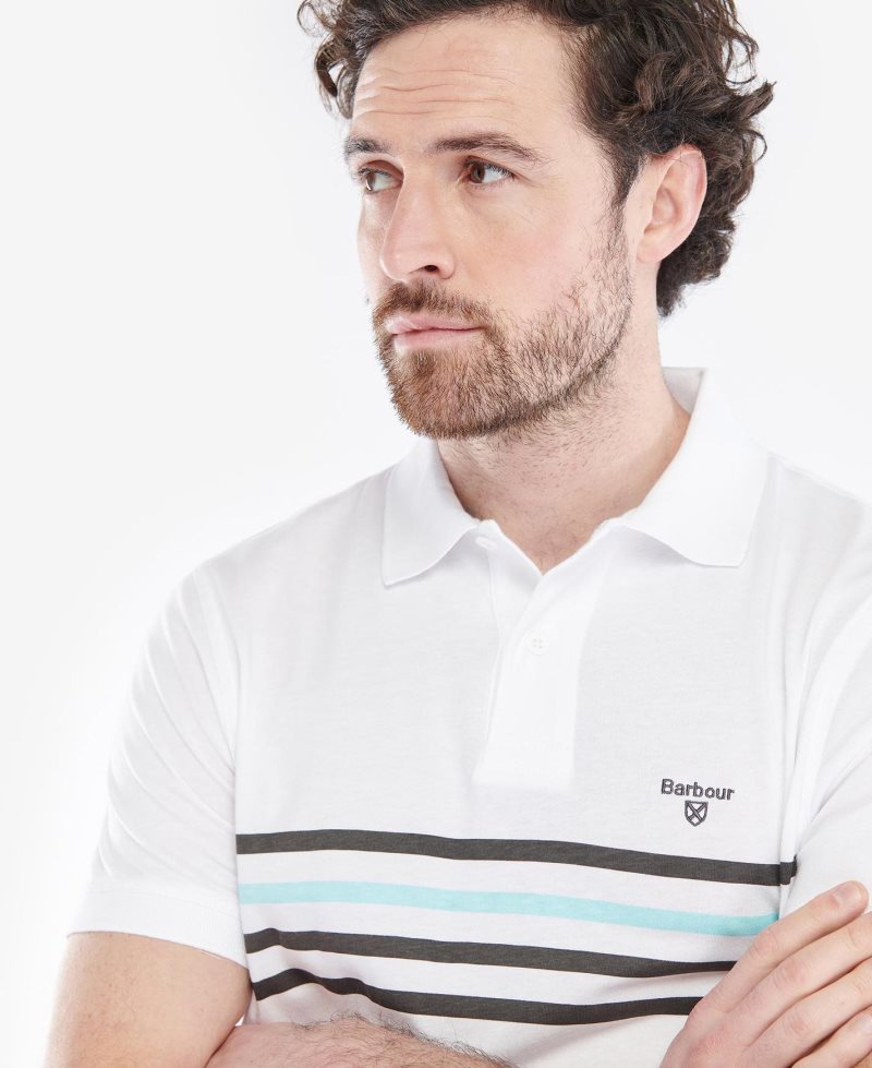 Camisa Polo Barbour Silsden Hombre Blancas | GMDL64759