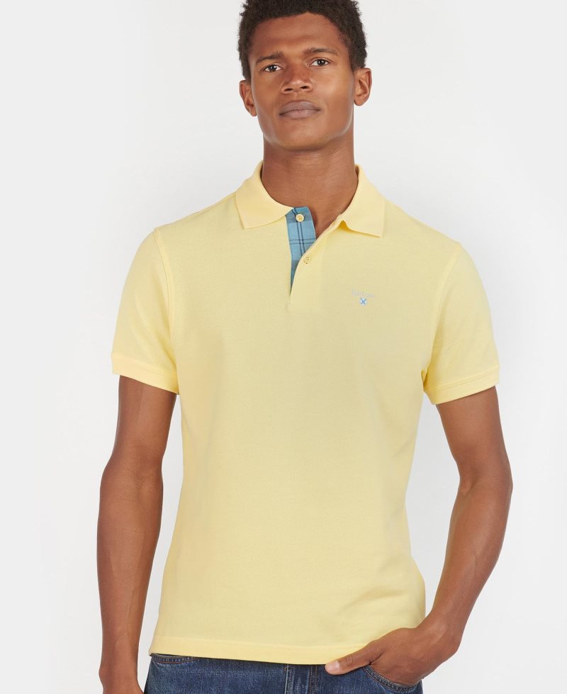 Camisa Polo Barbour Tartan Pique Hombre Blancas | CMXO84523