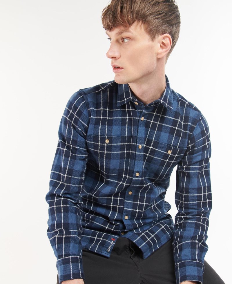 Camisas Barbour Baysbarn Hombre Azul Marino | UZGA16793