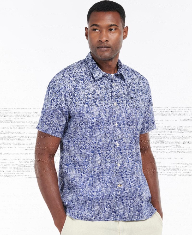Camisas Barbour Braithwaite Corta Sleeve Summer Hombre Azules | VAUJ74150