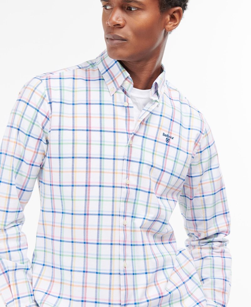 Camisas Barbour Crantock Hombre Blancas | DHUB20864