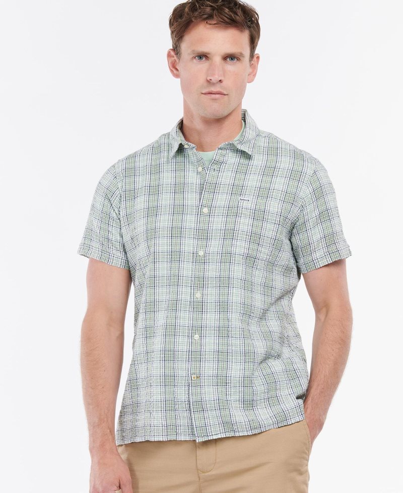Camisas Barbour Deanhill Corta Sleeve Summer Hombre Azules | ABND76410