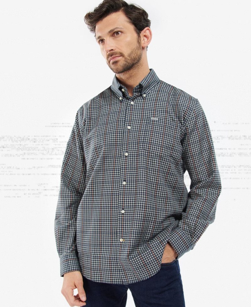 Camisas Barbour Henderson Thermo Weave Hombre Azul Marino | RMXG67230