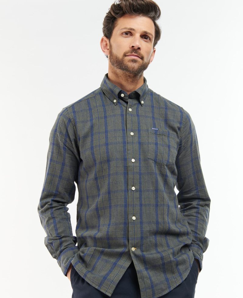 Camisas Barbour Inverbeg Tailored Hombre Verde Oliva | ENVA10234