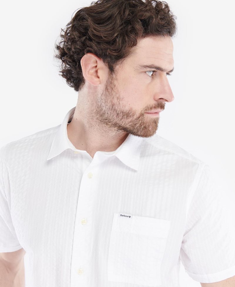 Camisas Barbour Irregular Stripe Summer Hombre Blancas | VQDY61304