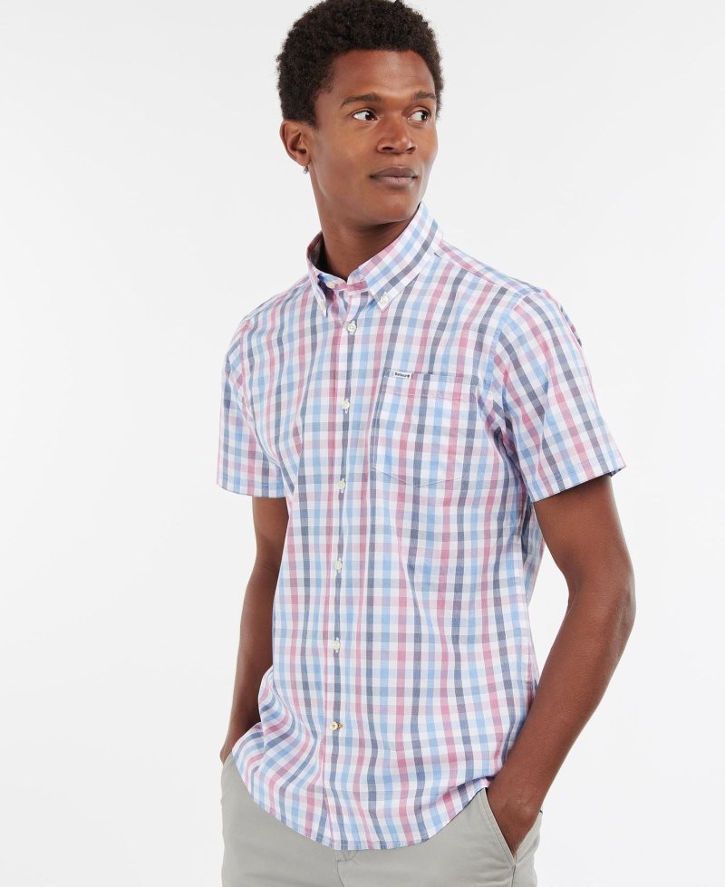 Camisas Barbour Longstone Corta Sleeve Tailored Hombre Rojas | KCNS28904