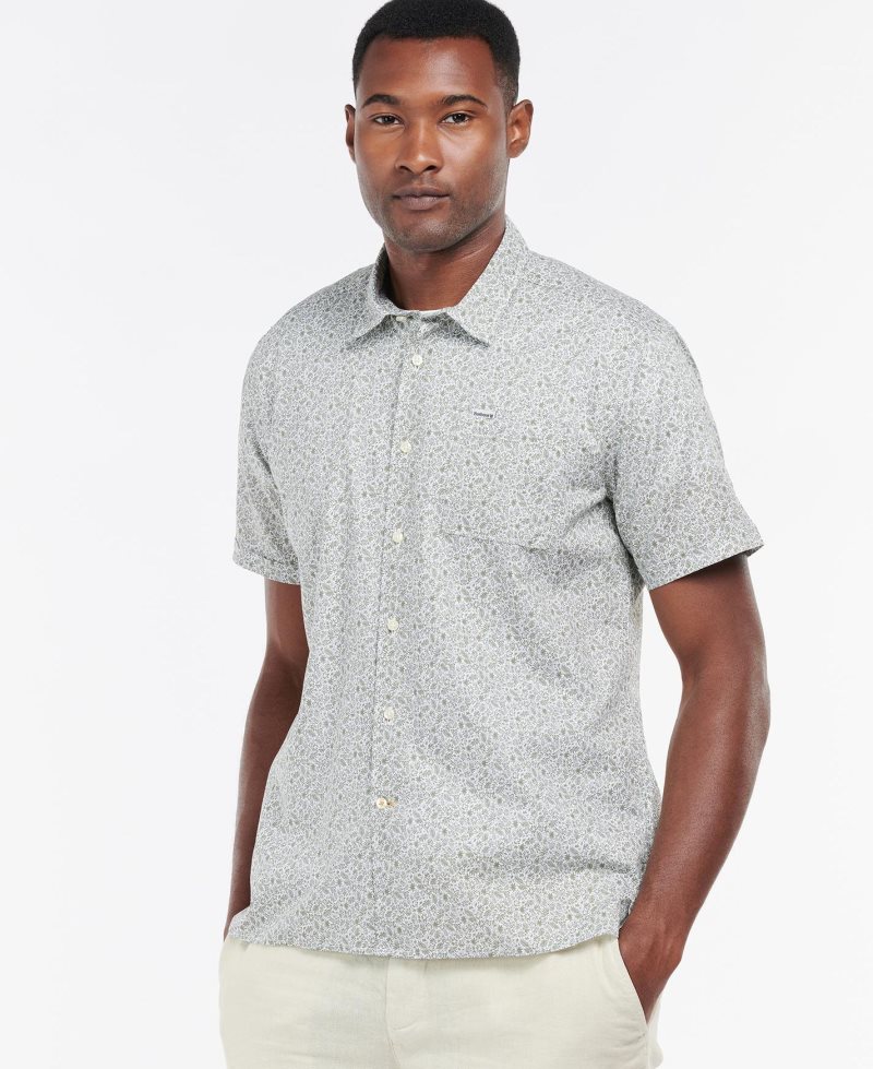 Camisas Barbour Melbury Corta Sleeve Summer Hombre Verde Oliva | MZXG68341