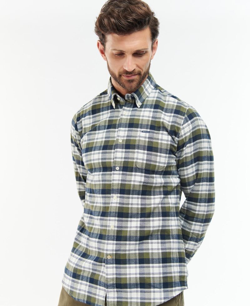 Camisas Barbour Stonewell Tailored Fit Hombre Gris | HSBN34507