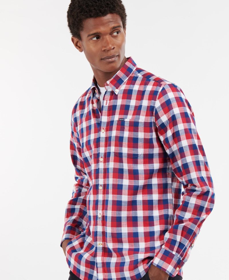 Camisas Barbour Wardlow Tailored Hombre Rojas | RVMO28437