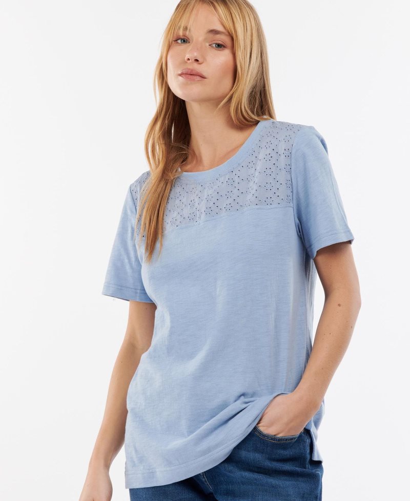 Camiseta Barbour Barmouth Top Mujer Blancas | ISPM39786
