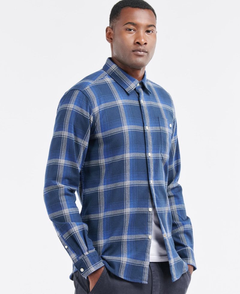 Camiseta Barbour Chester Tailored Hombre Azul Marino | YFIT76129