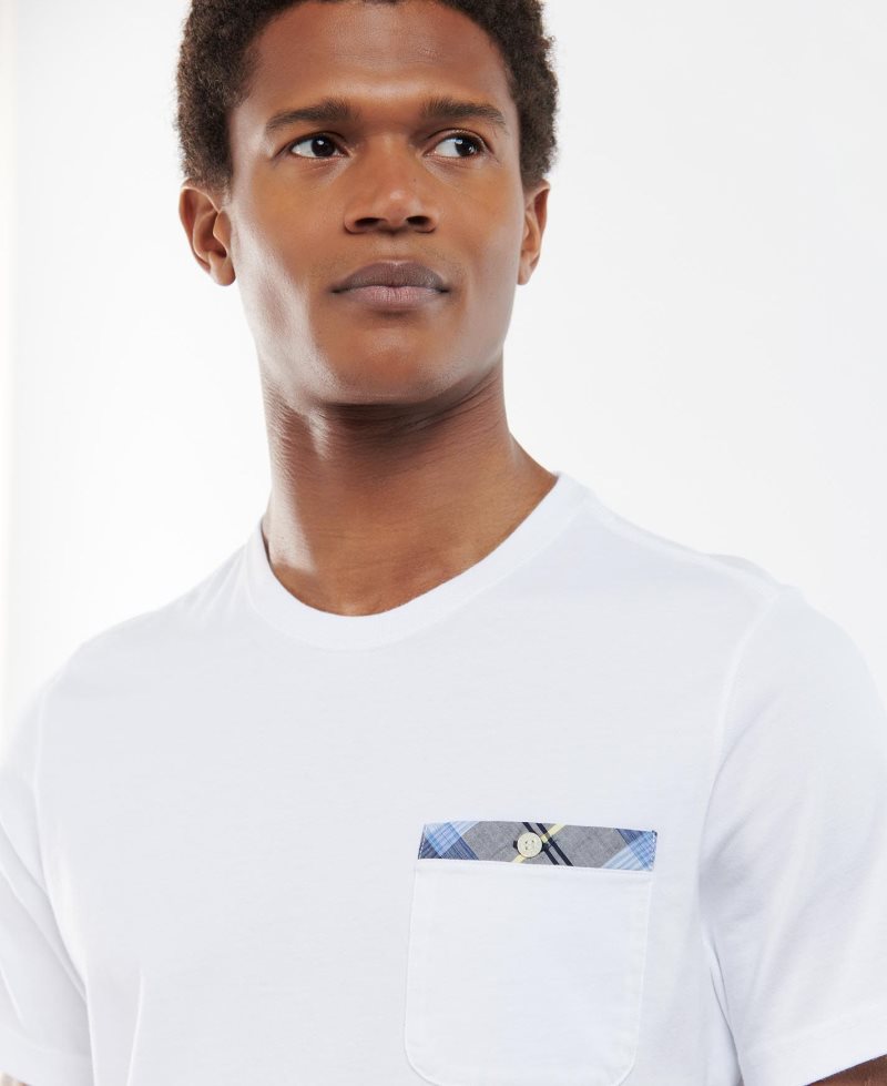 Camiseta Barbour Durnbridge Hombre Blancas | HPUV56491