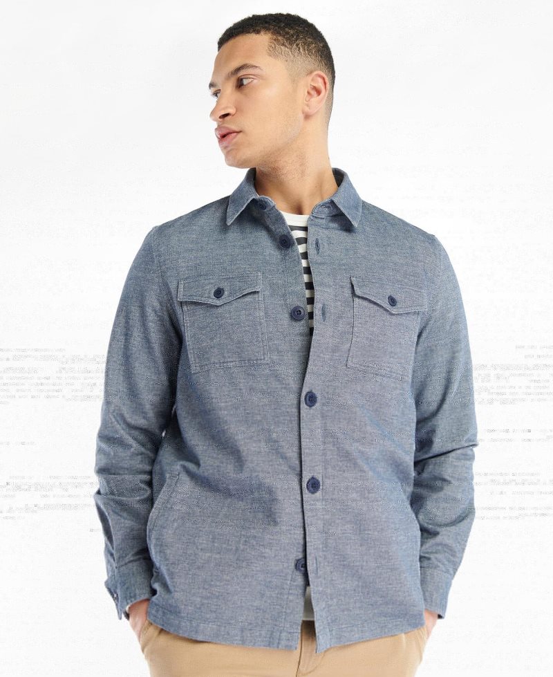 Camiseta Barbour Level Overshirt Hombre Azul Marino | FBHT25987