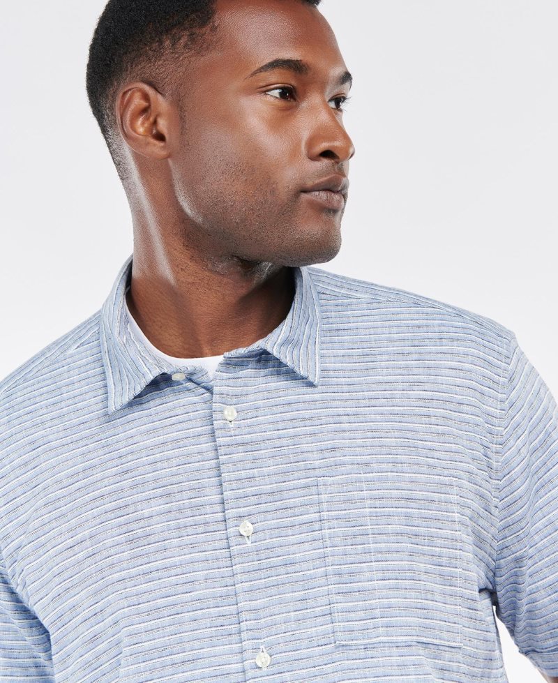 Camiseta Barbour Whitehaven Tailored Hombre Azules | PIGA98261
