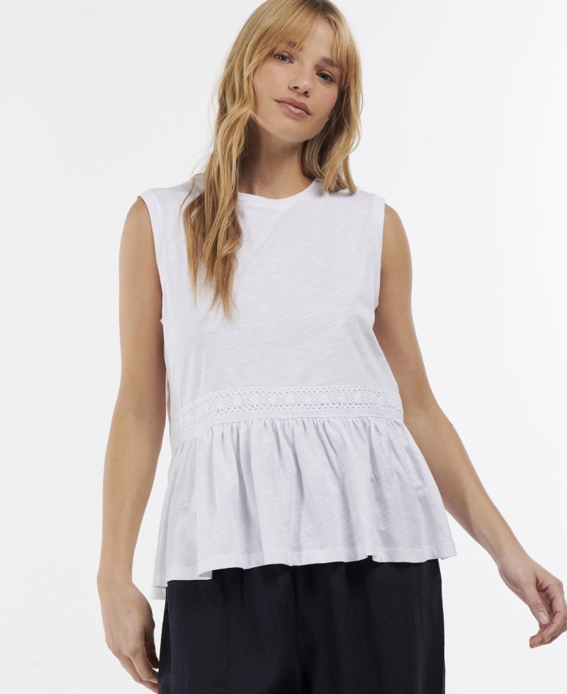 Camiseta Barbour Willow Top Mujer Blancas | HIVT91430