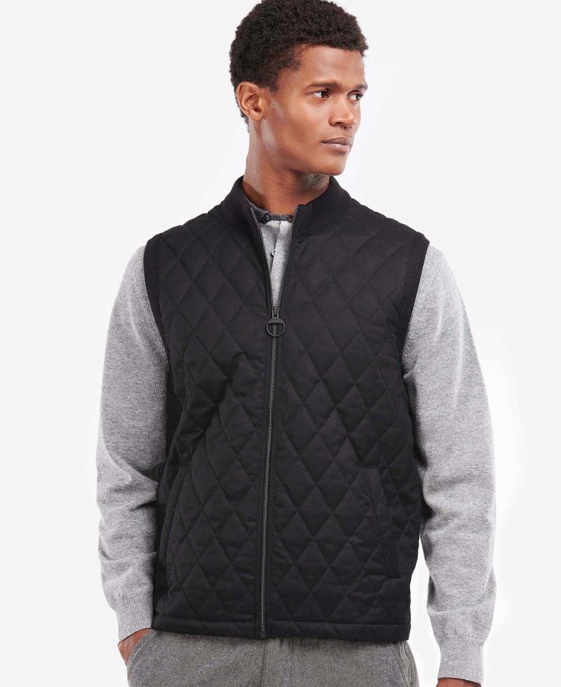 Chalecos Barbour Kyle De Punto Gilet Hombre Negras | KHAG30971
