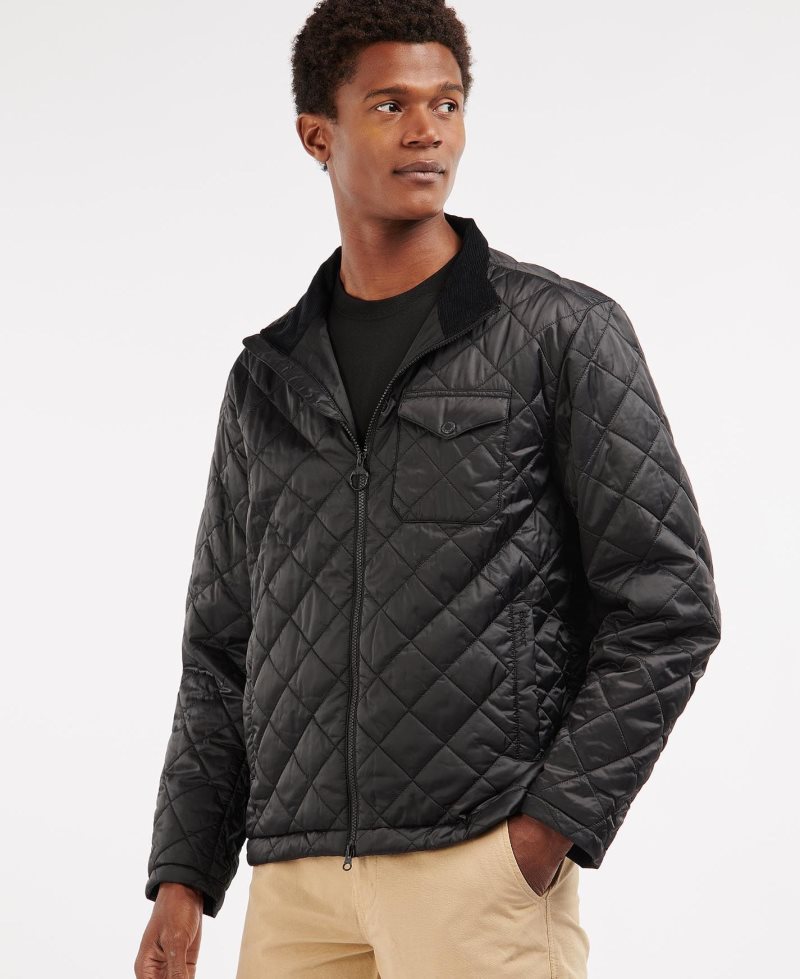 Chaqueta Acolchada Barbour City Hombre Negras | ZUHP91735