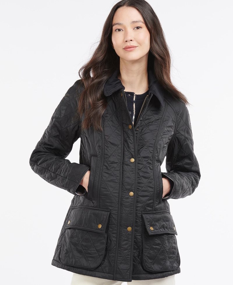 Chaqueta Acolchada Barbour Jacke Beadnell Polarquilt Mujer Negras | XAFT30647