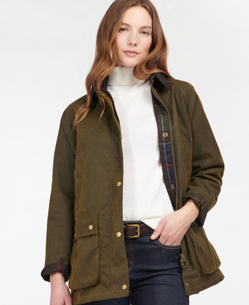 Chaqueta Encerada Barbour Acorn Algodon Mujer Verde Oliva | LDKY68425