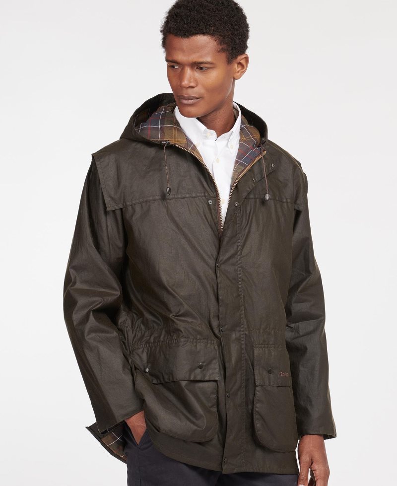 Chaqueta Encerada Barbour Classic Durham Hombre Verde Oliva | BYSC70634