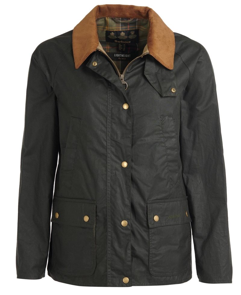 Chaqueta Encerada Barbour Ligeros Acorn Mujer Verde Oliva Oscuro | QNEI58729