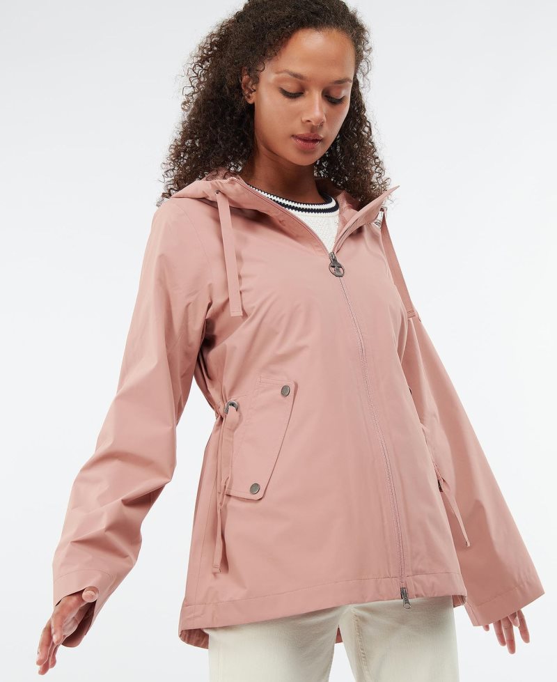 Chaqueta Impermeable Barbour Budle Mujer Coral | THFS67831