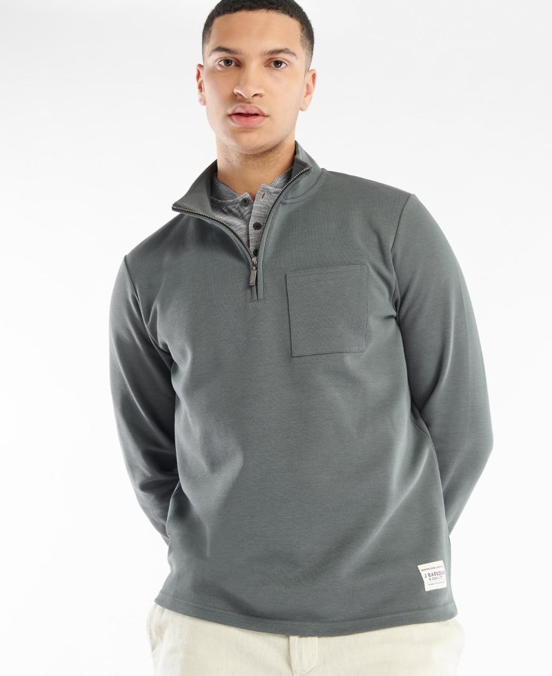 Sudaderas Barbour Broughton Half Zip Hombre Gris | CRFP81549