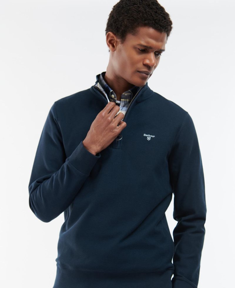 Sudaderas Barbour Rigg Half Zip Hombre Azul Marino | PVOB32109