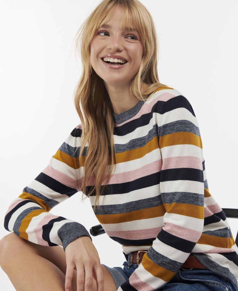 Suéteres Barbour Padstow Knit Mujer Blancas Rayadas | CIWZ26401