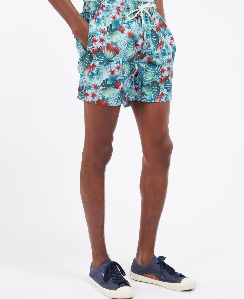 Traje De Baño Barbour Hawaiian Print Hombre Azules | BXCP10783